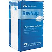 Beverage Size, White, BevNap 1-Ply 500 Napkins/Pk 8/Ct  THUMBNAIL