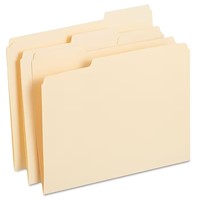 FILE FOLDERS, REINFORCED, RECYCLED, 1/3 CUT TAB, LETTER SIZE, MANILA, 250/CT MAIN