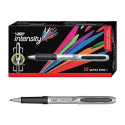 PERMANENT MARKERS, BIC INTENSITY, ULTRA FINE TIP, BLACK, 12/CT LARGE