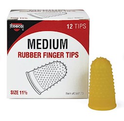 FINGER PAD, RUBBER, COSCO, MEDIUM, ORANGE, 12/CT LARGE