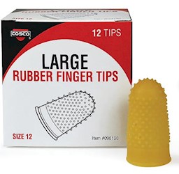 FINGER PADS, RUBBER, COSCO, LARGE, ORANGE, 12/CT LARGE