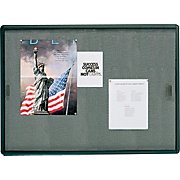 Quartet Enclosed Sliding-Door Fabric Bulletin Board Two-Door Graphite THUMBNAIL
