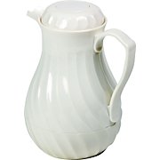 Decanters, Hormel Poly-Lined Swirl Carafe White 64 Oz.  MAIN