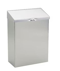 SANITARY NAPKIN DISPOSAL, HOSPECO, WALL MOUNT, STAINLESS STEEL LARGE