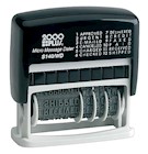 STAMP, DATE & MESSAGE, SELF INKING, 2000 PLUS, 12 IN 1, BLACK INK THUMBNAIL