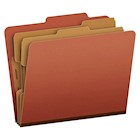 FOLDERS, HEAVY DUTY, CLASSIFICATION, MOISTURE RESISTANT, 2 DIVIDERS, 2" EXPANSION, LETTER SIZE, RED, THUMBNAIL