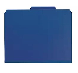 FOLDERS, HEAVY DUTY, CLASSIFICATION, 1 DIVIDER, 2" EXPANSION, DARK BLUE, 10/CT LARGE