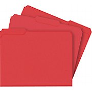 Colored Reinforced Top Tab File Folders 3-Tab Red LETTER-size 100/Bx  MAIN