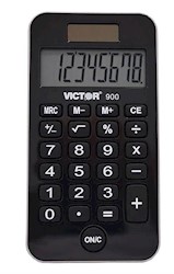 CALCULATOR, 8-DIGIT, POCKET, VICTOR 900, BLACK LARGE