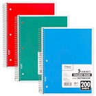 NOTEBOOK, 5 SUBJECT, MEAD, 8.5" X 11", COLLEGE RULED, 200 SHEETS, ASSORTED COLORS, 1/EA THUMBNAIL