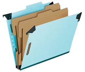 FILE FOLDERS, HANGING, CLASSIFICATION, PENDAFLEX, LETTER SIZE, LIGHT BLUE, 10/CT LARGE