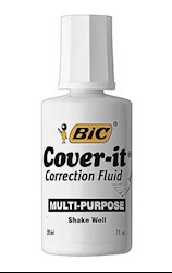 CORRECTION FLUID, BIC COVER-IT, WHITE LARGE