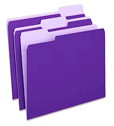 FILE FOLDERS, 1/3 CUT TAB, LETTER SIZE, PURPLE, 100/CT LARGE