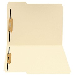 FOLDERS, TOP TAB, LETTER SIZE, MANILA, 11 POINT, 1/3 CUT, 2 FASTENERS, 50/CT LARGE