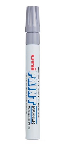 MARKER, PAINT, UNI PAINT PX-20, OIL-BASED, MEDIUM TIP, SILVER METALLIC MAIN