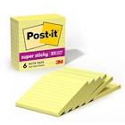 STICKY NOTES, POST-IT, 4" X 4", YELLOW, LINED, 90 SHEETS/PAD, 6 PADS/CT THUMBNAIL