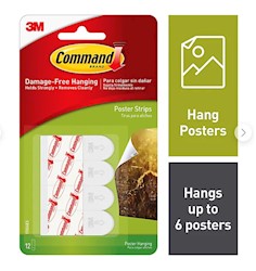 HANGING STRIPS, COMMAND, VALUE PACK, WHITE, 12 STRIPS LARGE