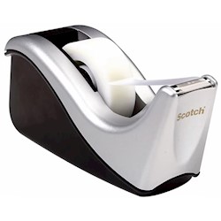 TAPE DISPENSER, SCOTCH, DESKTOP, SILVERTECH TWO-TONE LARGE