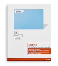 ADDRESS LABELS, STAPLES, LASER/INKJET, 1/2" X 1 3/4", WHITE, 8000 LABELS/CT MAIN
