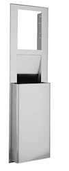 TRASH CAN, RECESSED, STAINLESS STEEL, GEORGIA PACIFIC, 7 GALLON LARGE