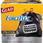 30 GALLON, 1.05 MIL, BLACK, 30 x 32, DRAWSTRING, FORCEFLEX, LOW DENSITY, GLAD, 70/BOX THUMBNAIL