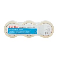 PACKING TAPE, STAPLES, HEAVY DUTY, 1.88" X 54.6 YDS, CLEAR, 3/CT MAIN