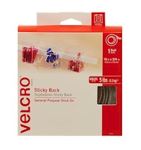 FASTENER, ROLL, VELCRO, 3/4" X 15', STICKY BACK, HOOK & LOOP, WHITE MAIN
