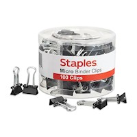 BINDER CLIPS, STAPLES, 0.5", MICRO, BLACK, 100/CT MAIN