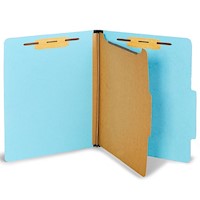 FOLDER, CLASSIFICATION, RECYCLED, PRESSBOARD, 1 DIVIDER, 1 3/4" EXPANSION, LETTER SIZE, LIGHT BLUE, MAIN