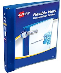 BINDERS, 3 RING, VIEW, AVERY, 1", BLUE LARGE