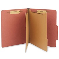 FOLDER, CLASSIFICATION, RECYCLED, PRESSBOARD, 2 DIVIDERS, 2 1/2" EXPANSION, LETTER SIZE, BRICK RED, MAIN