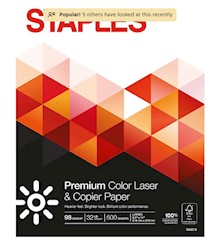 PAPER, STAPLES, 8.5" X 11", 32 LBS, 98 BRIGHTNESS, 500/REAM LARGE
