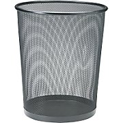Steel Mesh Round Wastebasket Black 5 Gallons LARGE
