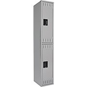 Lockers, Tennsco Double-Tier Lockers Single Unit Medium Gray THUMBNAIL