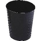 Fire-Safe Steel Round Wastebasket 6 1/2 Gallon Black THUMBNAIL