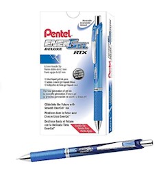PENS, GEL, RETRACTABLE, PENTEL, NEEDLE TIP, MEDIUM POINT, BLUE INK, 12/CT LARGE