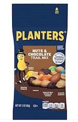TRAIL MIX, PLANTER'S, NUTS & CHOCOLATE, 2 OZ., 72 BAGS/CT LARGE