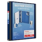 BINDER, 3 RING, STAPLES, SLANT RING, 1", NAVY BLUE THUMBNAIL