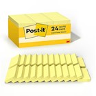 STICKY NOTES, POST-IT, 1 3/8" X 1 7/8", YELLOW, 100 SHEETS/PAD, 24 PADS/CT THUMBNAIL