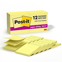 STICKY NOTES, POST-IT, 3" X 3", YELLOW, 90 SHEETS/PAD, 12 PADS/CT MAIN