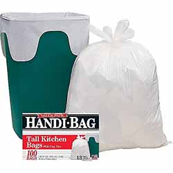 13 GALLON, 0.6 MIL, WHITE, 23.5" X 28", LOW DENSITY, VALUE PACK, TALL KITCHEN CAN LINERS, 100/CT LARGE