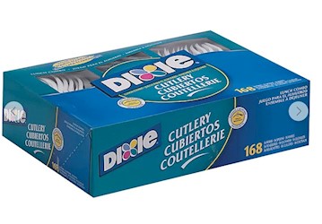 ASSORTED CUTLERY, PLASTIC, DIXIE, COMBO, WHITE, 168/CT LARGE