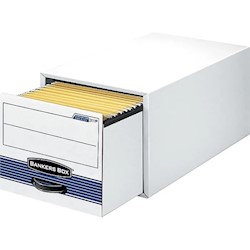 FILE DRAWERS, BANKERS BOX, LETTER SIZE, WHITE/BLUE, 6/CT LARGE