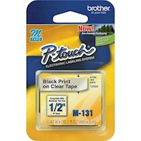LABEL MAKER TAPE, BROTHER M-131, 1/2" X 26 1/5', BLACK ON CLEAR MAIN