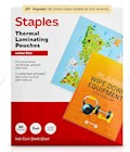 LAMINATING POUCHES, THERMAL, STAPLES, LETTER SIZE, 3 MIL, 50/CT THUMBNAIL