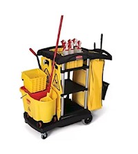 CLEANING CART, RUBBERMAID, JANITORIAL, 3-SHELF MAIN