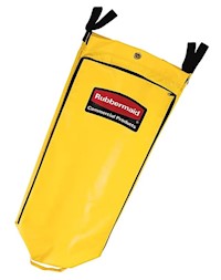 CLEANING CART BAG, REPLACEMENT, RUBBERMAID, YELLOW VINYL, 34 GALLON MAIN