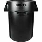 Vented Brute Trash Receptacle, Round, 44 Gallon, Black THUMBNAIL