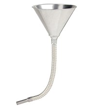 FUNNEL, GALVANIZED STEEL, 1 QT, 5 3/4" DIAMETER, FLEXIBLE SPOUT MAIN