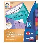 TAB DIVIDERS, AVERY, TWO TONE, DOUBLE POCKET, INSERTABLE TABS, 8-TAB SET THUMBNAIL